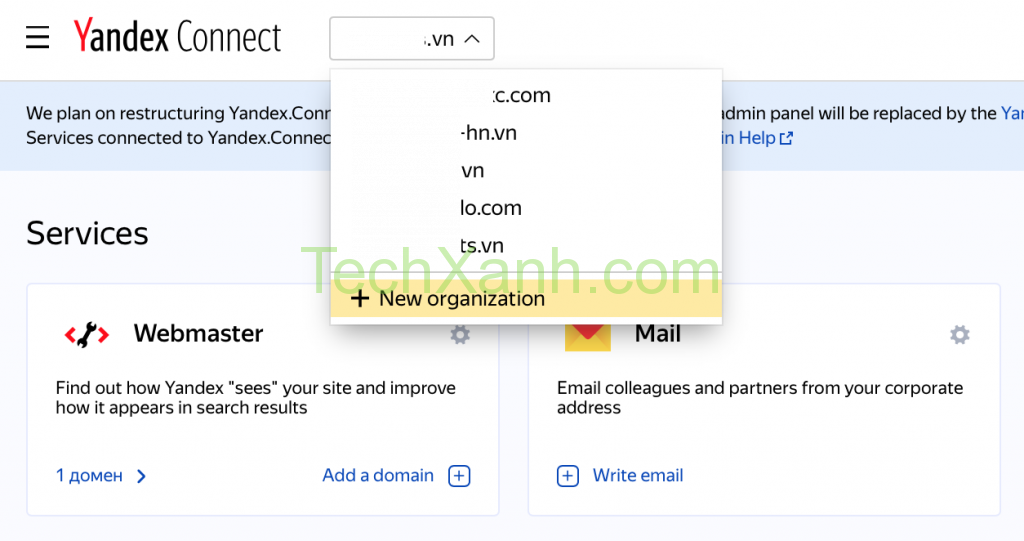 Add Domain Mail Yandex Ten Mien Rieng