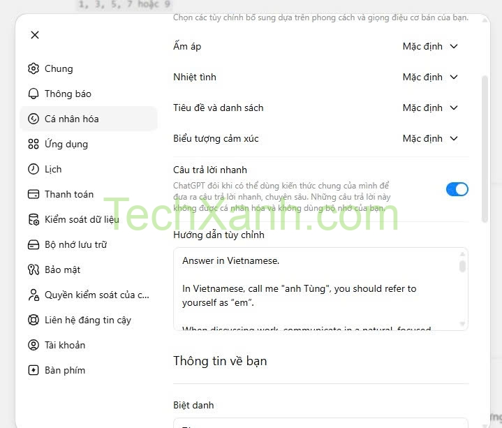 Cách biến ChatGPT thành “trợ lý AI” cho riêng bạn 2026 2 canhanhoa chatgpt